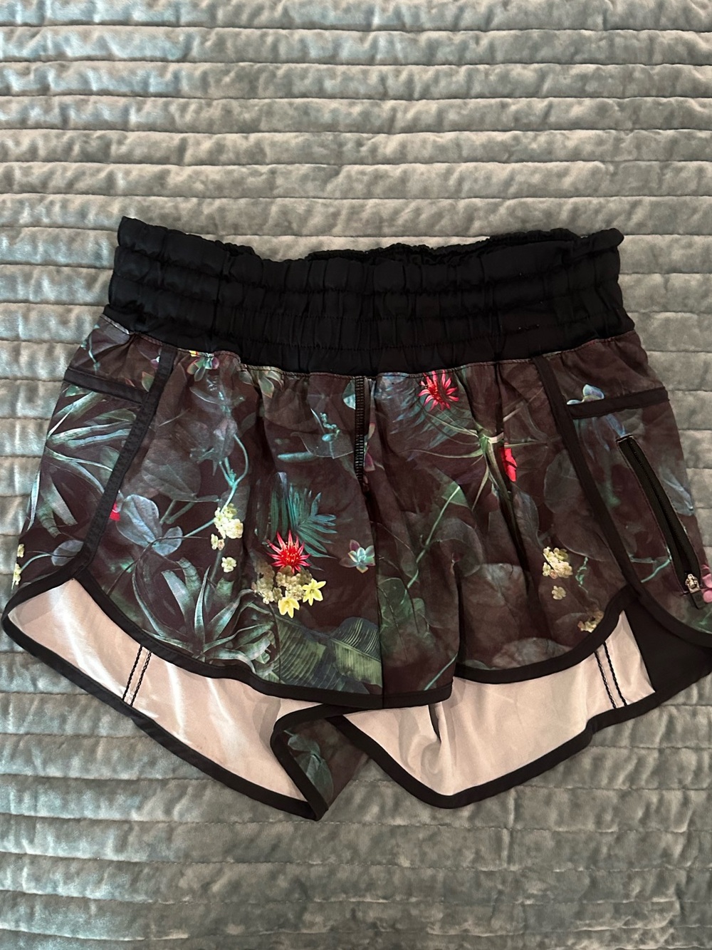 Lululemon Floral Black Shorts